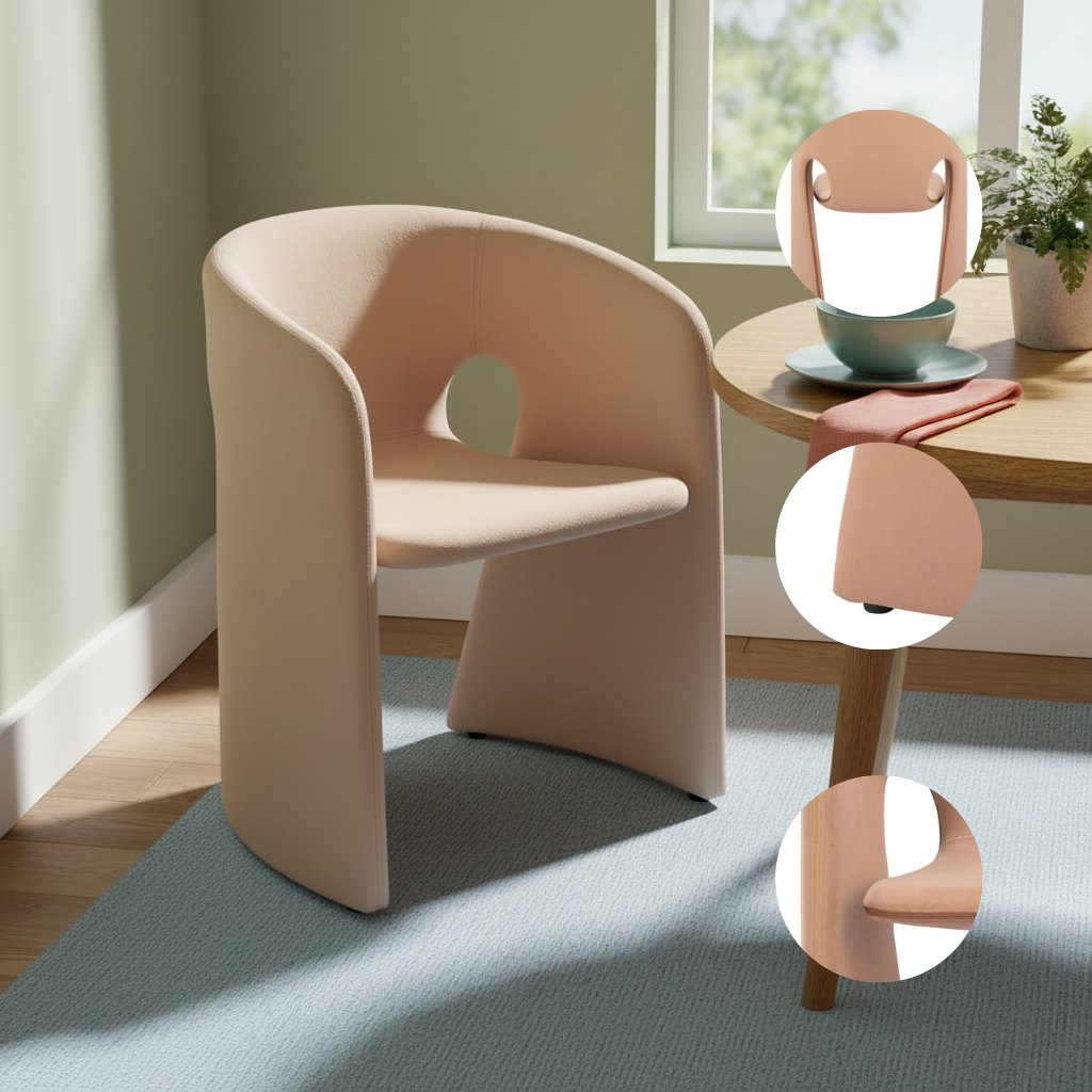 Tan Upholstered Dining Chair – Durable Vinyl & Steel Frame | Dining Room Seating | Trufairs