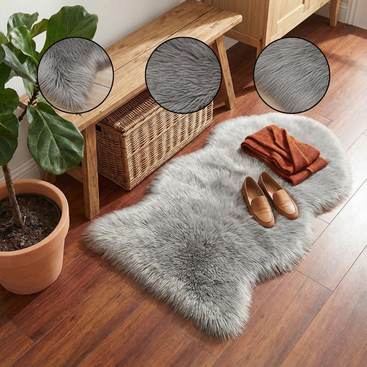 Long Fluffy Imitation Wool Rug – Premium Soft Accent Carpet | Bedroom Living Room Plush | Trufairs