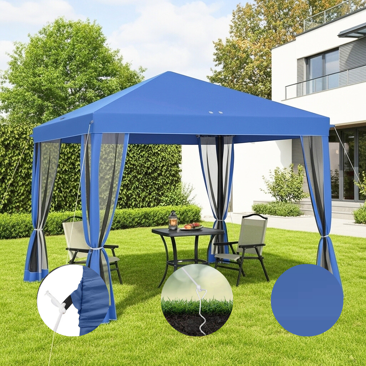 Outsunny 10×10 Pop-Up Canopy Tent with Netting – Adjustable Outdoor Gazebo Shelter with Carry Bag | Trufairs