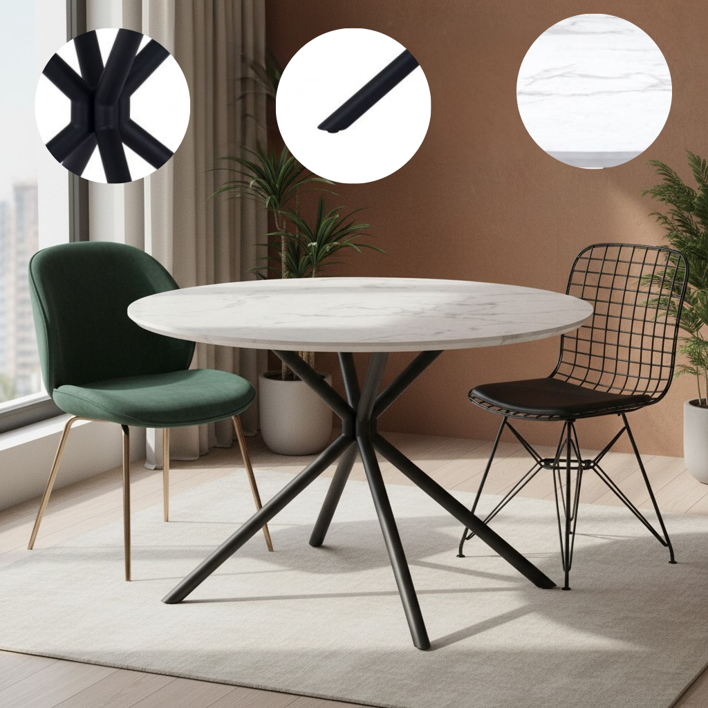 Modern Marble Round Dining Table – Elegant & Durable | Dining Furniture | Trufairs