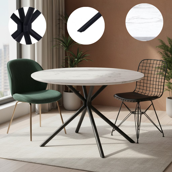 Modern Marble Round Dining Table – Elegant & Durable | Dining Furniture | Trufairs