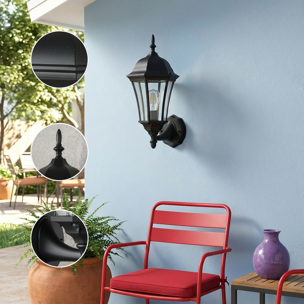 Matte Black Carousel Lantern Outdoor Wall Light – Stylish Modern Illumination | Entry Sconce | Trufairs