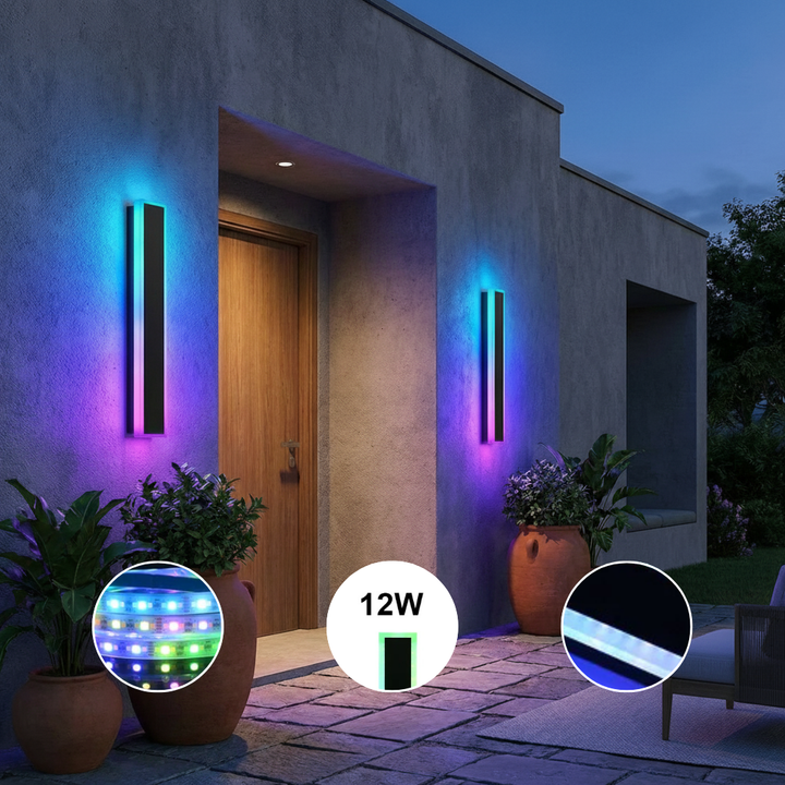 60" Outdoor RGB LED Wall Lights 2-Pack with Remote Control & IP65 Waterproof | Trufairs