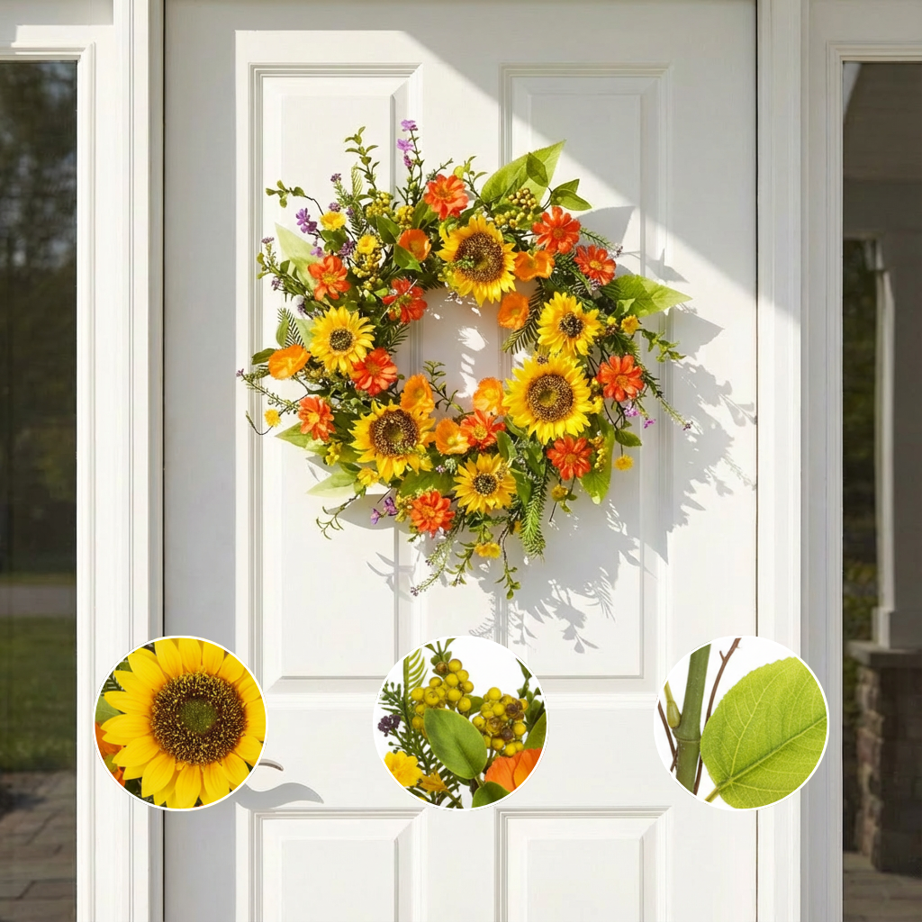 Sunflower Serenity Wreath – Vibrant Seasonal Charm | Home Decor | Trufairs