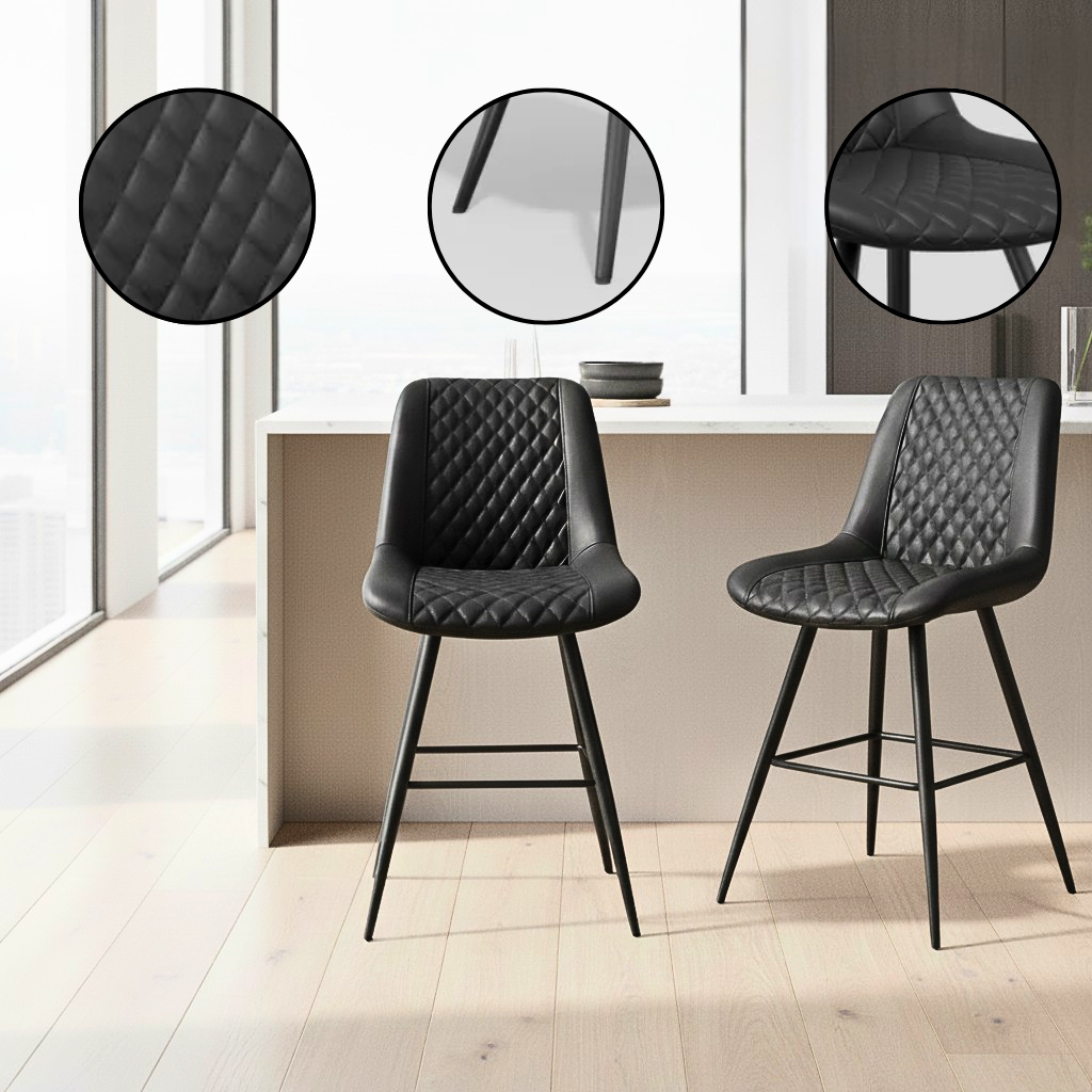 Set of 2 Armless Dining Bar Chairs for Home, Kitchen & Coffee Shop | Trufairs