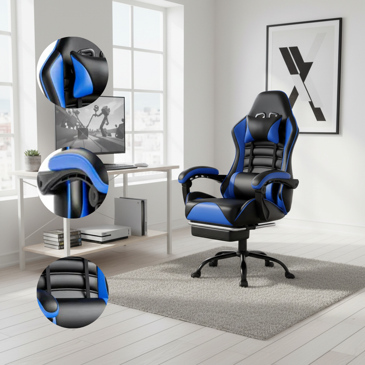 Heavy-Duty Ergonomic Gaming Chair – Adjustable Leather Computer Chair for Adults & Heavy People | Office & Gaming Desk Chair | Trufairs