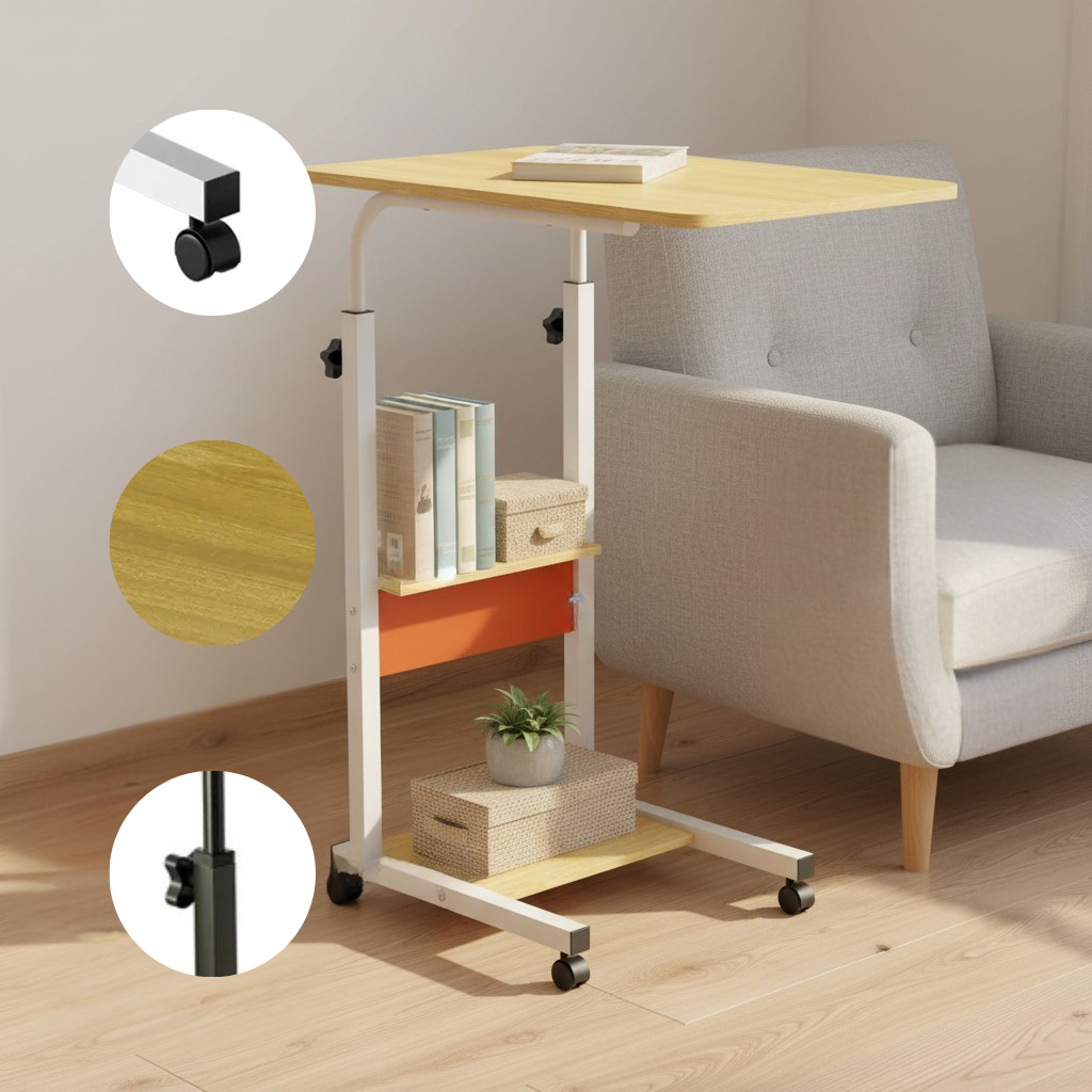 C-Shaped Side Table for Couch, Bed & Small Spaces – Laptop & Snack Table | Trufairs