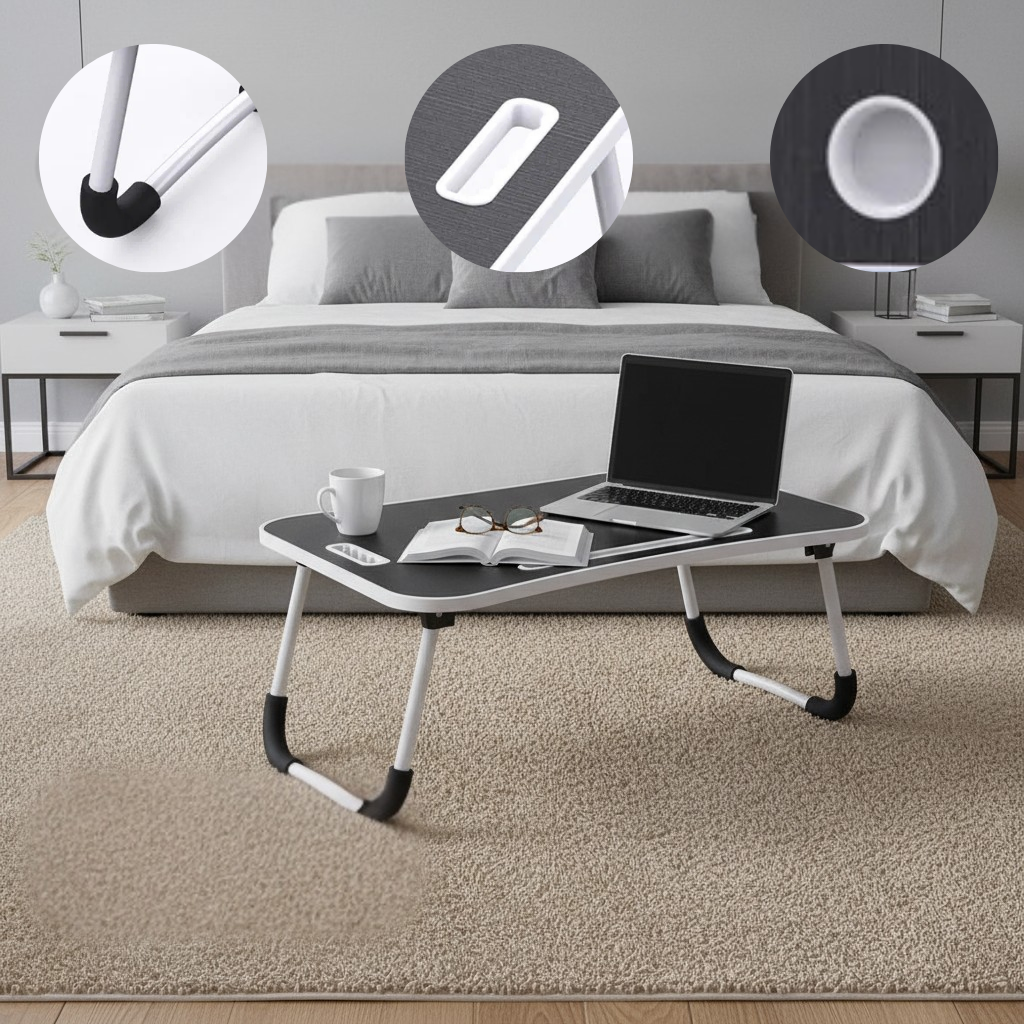 Portable Foldable Laptop Desk – Multi-Function Bed Tray with Storage | Lap Desk Workstation | Trufairs