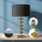 16x16x29.8" Gold and Black Table Lamp with Contemporary Disc Design