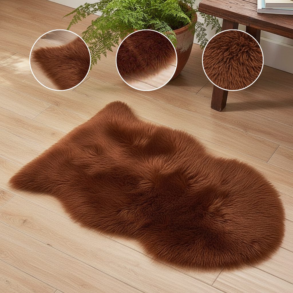 Long Fluffy Imitation Wool Rug – Premium Soft Accent Carpet | Bedroom Living Room Plush | Trufairs