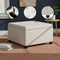 HOMCOM Round Storage Ottoman Bench, Button Tufted Ottoman with Flip Top for Living Room, Entryway and Bedroom, Beige