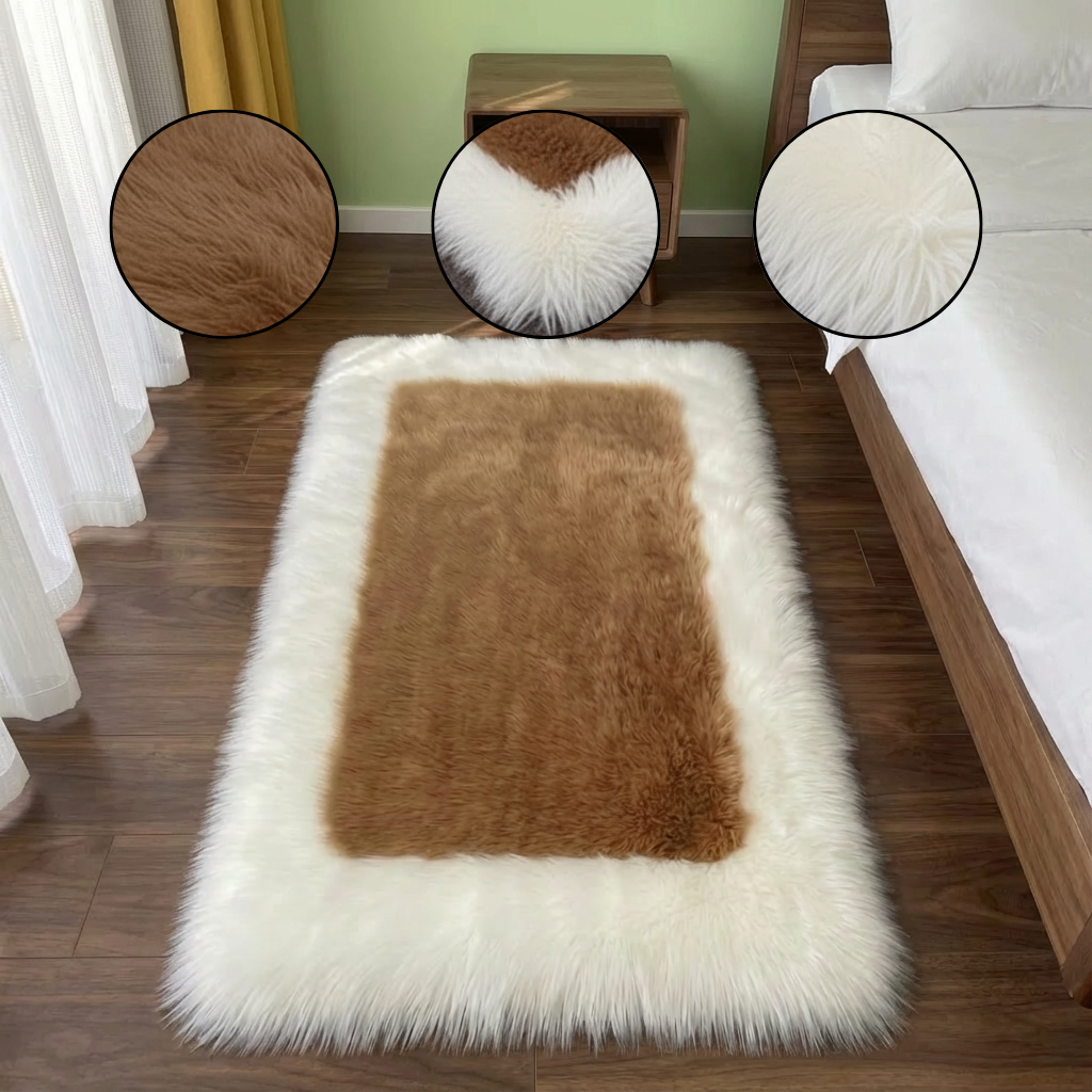 Soft & Fluffy Sheepskin Rug – Non-Slip, Machine Washable Faux Fur Carpet for Bedroom & Living Room | Trufairs