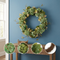 Green Hydrangea Seedum Wreath – Fresh Spring Circle Accent | Artificial Floral Decor | Trufairs