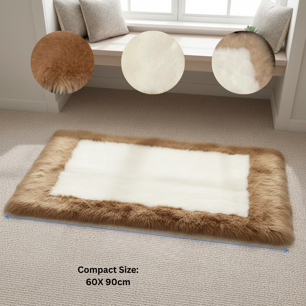 Soft & Fluffy Sheepskin Rug – Non-Slip, Machine Washable Faux Fur Carpet for Bedroom & Living Room | Trufairs
