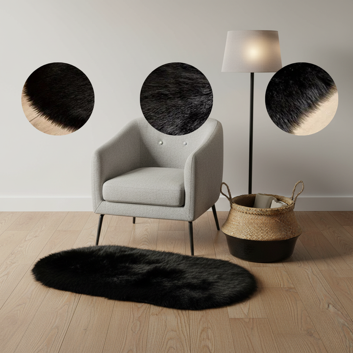 Super Soft Fluffy Faux Sheepskin Oval Area Rug – Plush Shaggy Bedside & Living Room Carpet | Trufairs