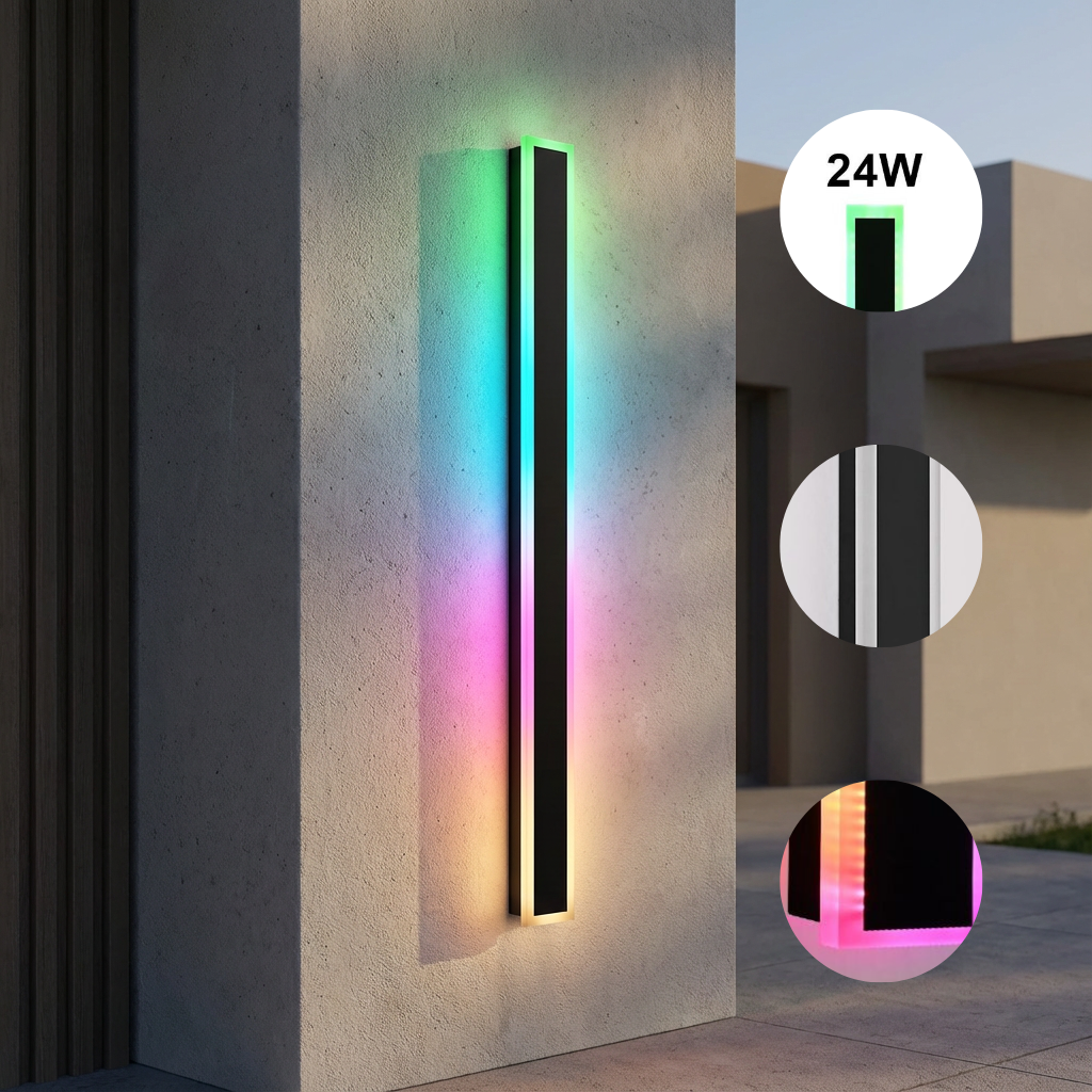 60" Outdoor RGB LED Wall Lights 2-Pack with Remote Control & IP65 Waterproof | Trufairs