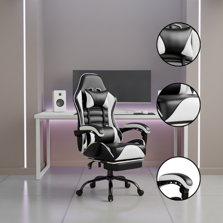 Heavy-Duty Ergonomic Gaming Chair – Adjustable Leather Computer Chair for Adults & Heavy People | Office & Gaming Desk Chair | Trufairs