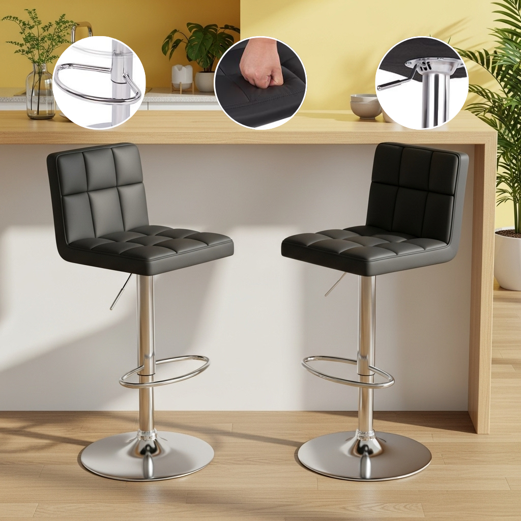 Adjustable Height High Bar Stool for Kitchen Islands, Coffee Bars & Leisure Areas | Trufairs