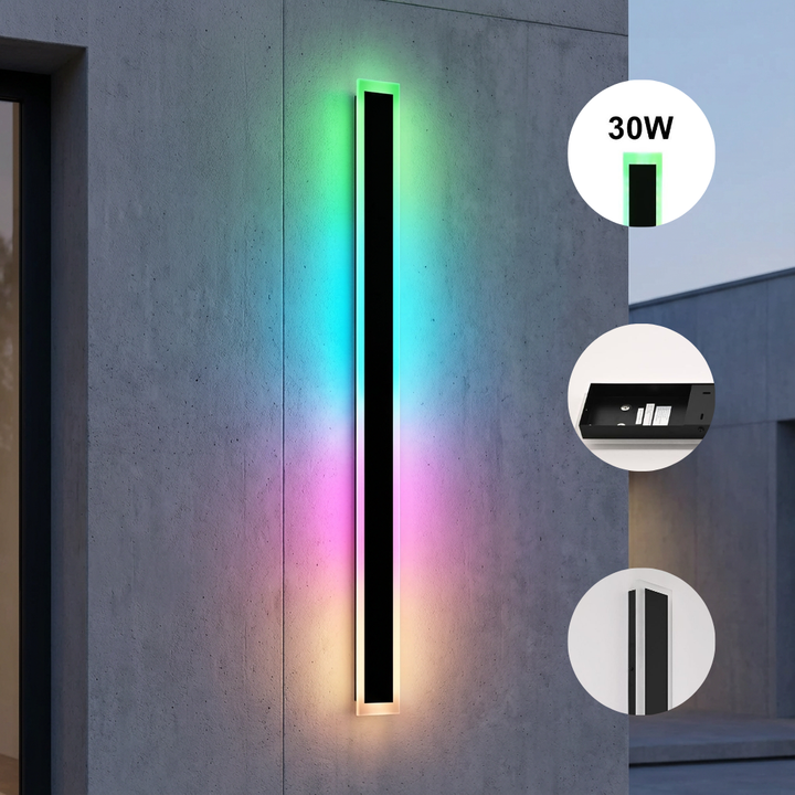 60" Outdoor RGB LED Wall Lights 2-Pack with Remote Control & IP65 Waterproof | Trufairs
