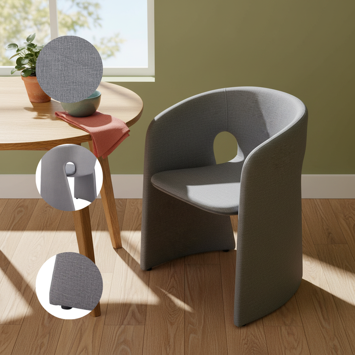 Slate Gray Vinyl Dining Chair – Sturdy Steel Frame | Dining Room Seating | Trufairs