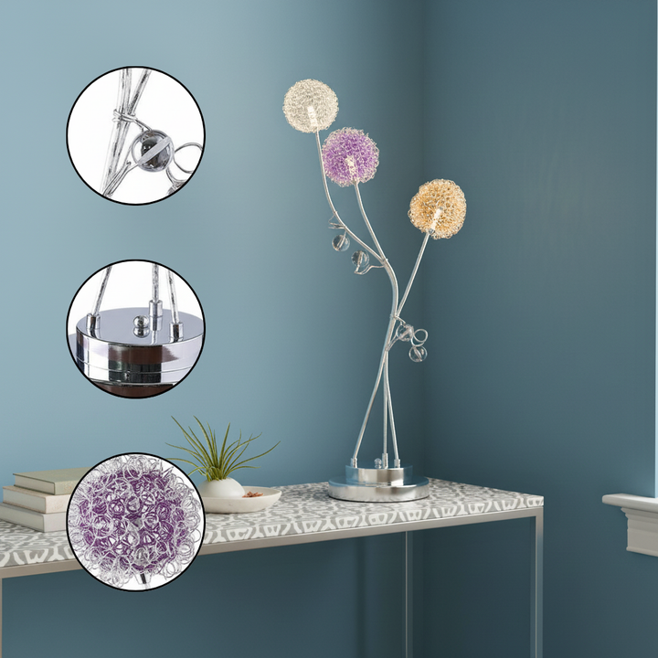 28" In 3 Aluminum Led Zeus Metal Table Lamp