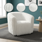 Mira White Velvet Swivel Chair
