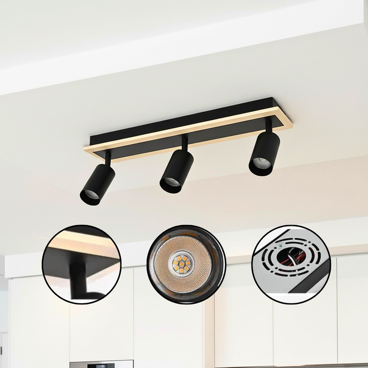 3-Lights LED Track Lighting Fixtures for Kitchen, Bathroom & Living Room | Trufairs