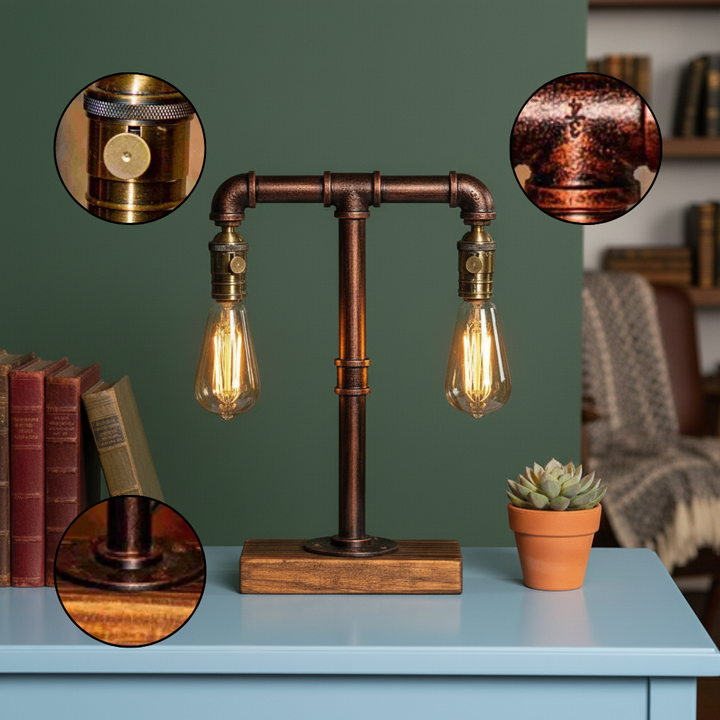 Twilight Steampunk Handmade Vintage Adjustable Pipe Lamp