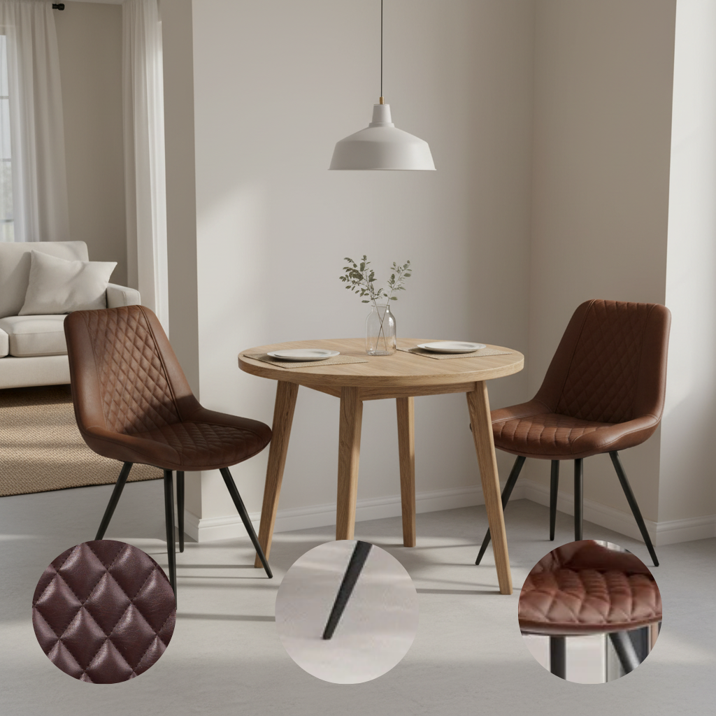 Set of 2 Armless Dining Bar Chairs for Home, Kitchen & Coffee Shop | Trufairs