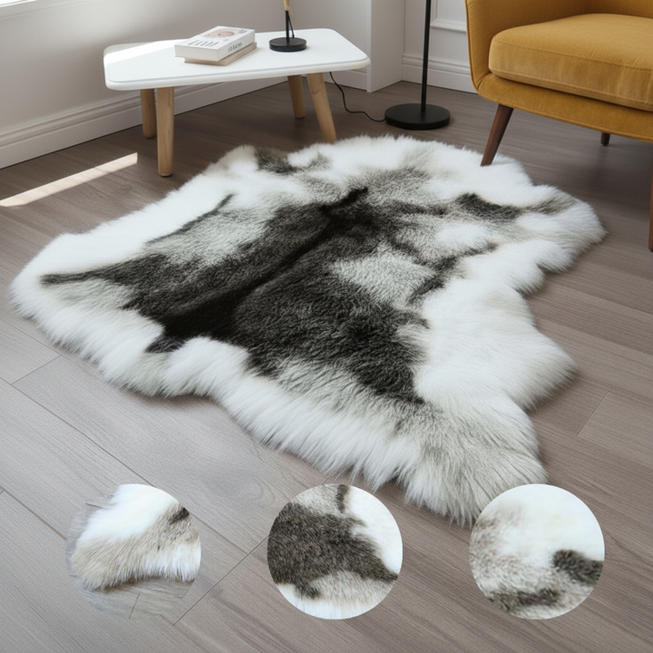 Soft & Fluffy Faux Reindeer Hide Rug – Non-Slip, Machine Washable Plush Rug for Bedroom, Living Room & Nursery | Trufairs