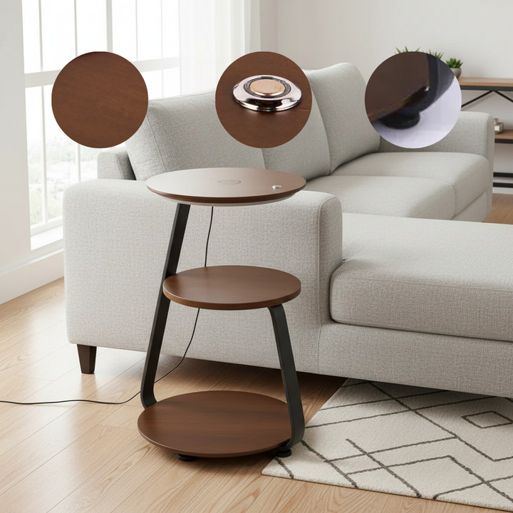 Smart Nightstand with Wireless Charger & LED Night Light Side Table | Trufairs