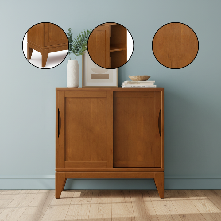 Harper - Low Storage Cabinet - Teak Brown