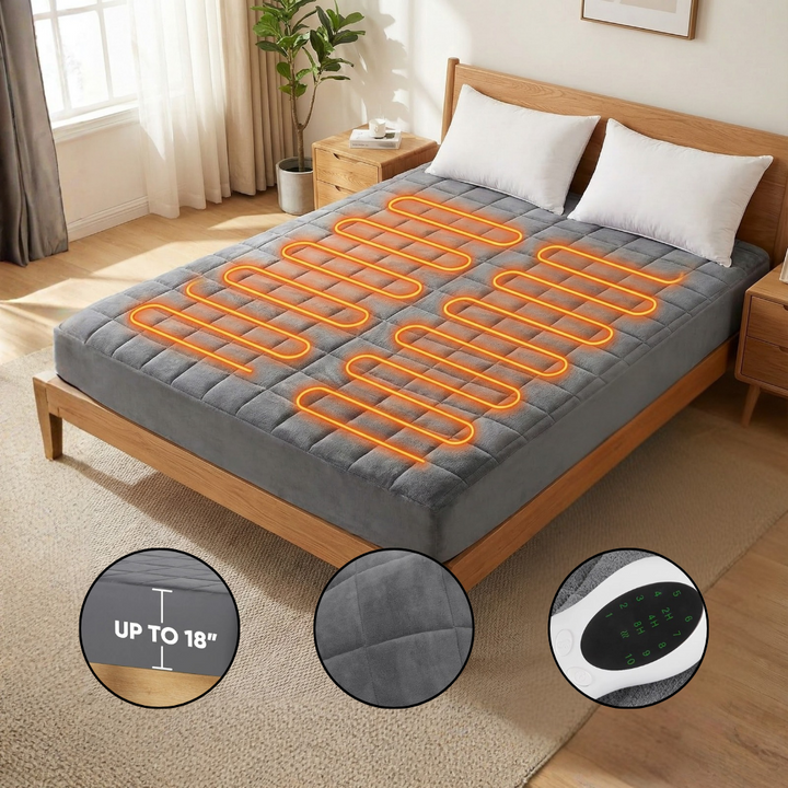 Coral Fleece Electric Heating Bed Cover with 10 Adjustable Heat Settings for Customized Warmth | Trufairs