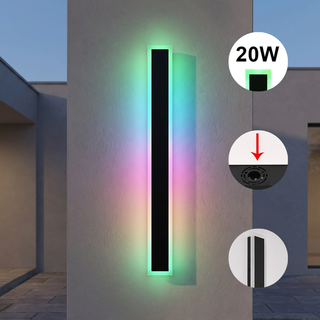 60" Outdoor RGB LED Wall Lights 2-Pack with Remote Control & IP65 Waterproof | Trufairs