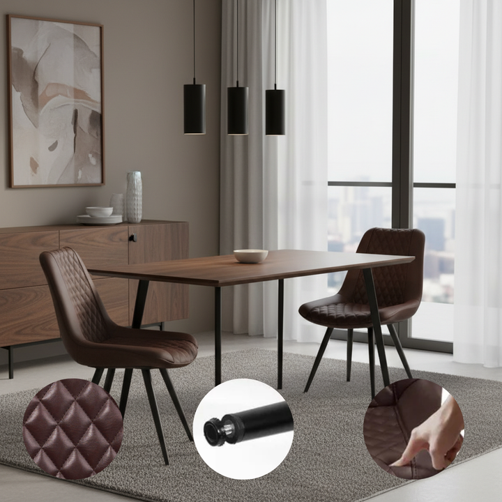 Set of 2 Armless Dining Bar Chairs for Home, Kitchen & Coffee Shop | Trufairs