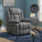 HOMCOM Recliner Massage Armchair with Heat, Oversized Swivel Rocker with Footrest, Remote and Side Pockets, Gray