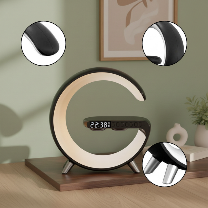 Mooncave Light Wireless Charger And Speaker With Clock
