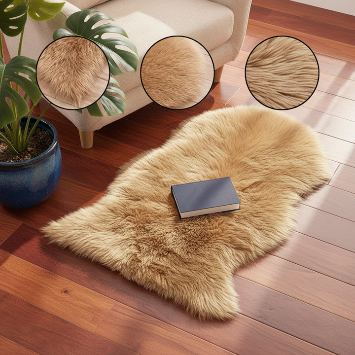 Long Fluffy Imitation Wool Rug – Premium Soft Accent Carpet | Bedroom Living Room Plush | Trufairs