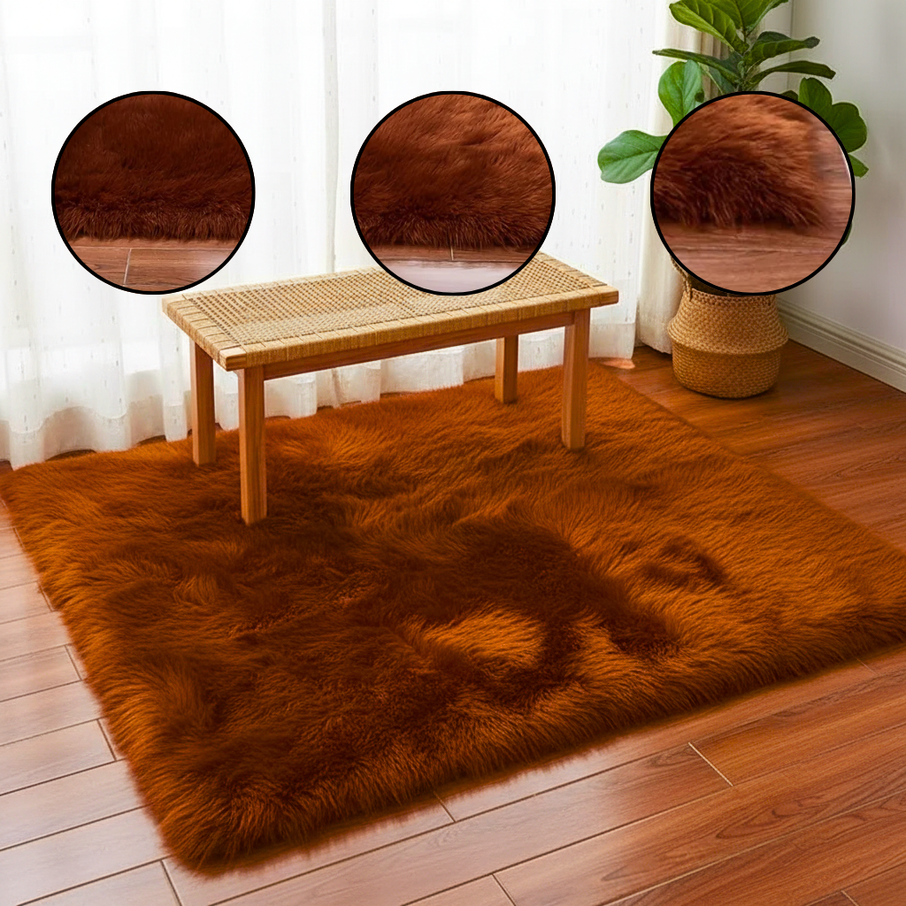 Long Imitation Wool Plush Rug – Cozy Soft Accent Carpet | Bedroom & Living Room Decor | Trufairs