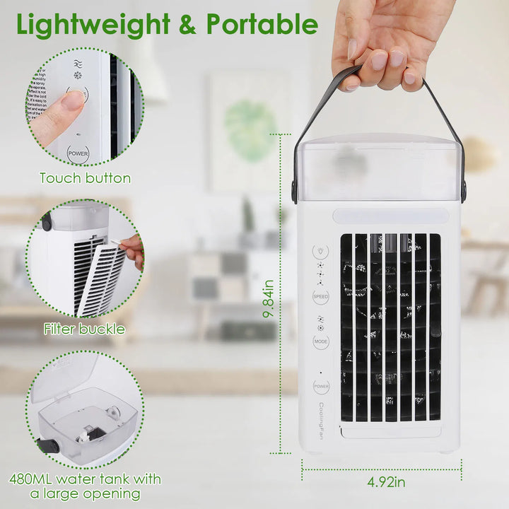 Portable Air Conditioners,4-IN-1 Portable AC Unit with 3 Speeds Nightlight,Evaporative Air Coler for Home Office Camping