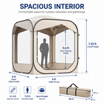 Portable screen tent folding into carry bag for camping, beach and picnics