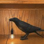 Gothic Raven Lamp – Dark Academia Table Light