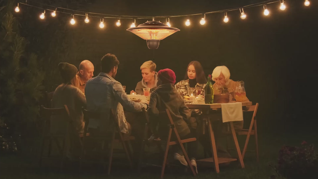 1500W Outdoor Hanging Patio Heater Ultra-Quiet Electric Heating Lamp