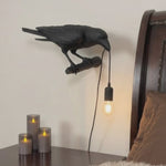 Gothic Raven Lamp – Dark Academia Table Light