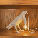 Gothic Raven Lamp – Dark Academia Table Light