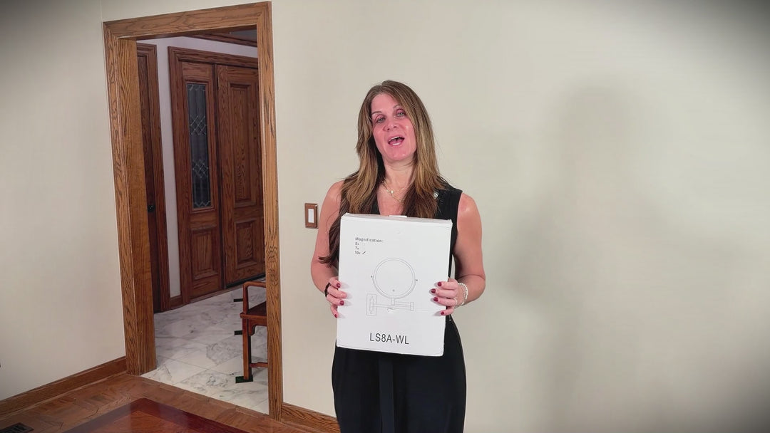 PrecisionGlow LED Wall Mounted Makeup Mirror with 10X Magnification & 360° Swivel | Trufairs