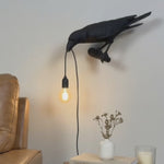 Gothic Raven Lamp – Dark Academia Table Light