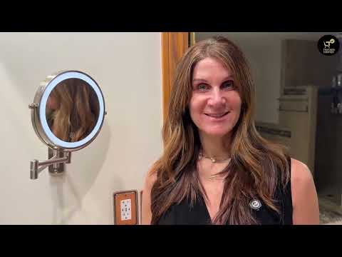 8 Inch Wall Mounted Makeup Mirror – Double Sided 1X/10X, 3 Light Modes, Touch Control, Rechargeable, 360 Swivel | Trufairs