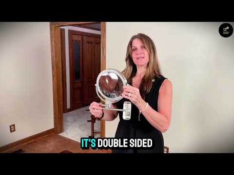 8 Inch Wall Mounted Makeup Mirror – Double Sided 1X/10X, 3 Light Modes, Touch Control, Rechargeable, 360 Swivel | Trufairs