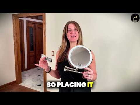 8 Inch Wall Mounted Makeup Mirror – Double Sided 1X/10X, 3 Light Modes, Touch Control, Rechargeable, 360 Swivel | Trufairs